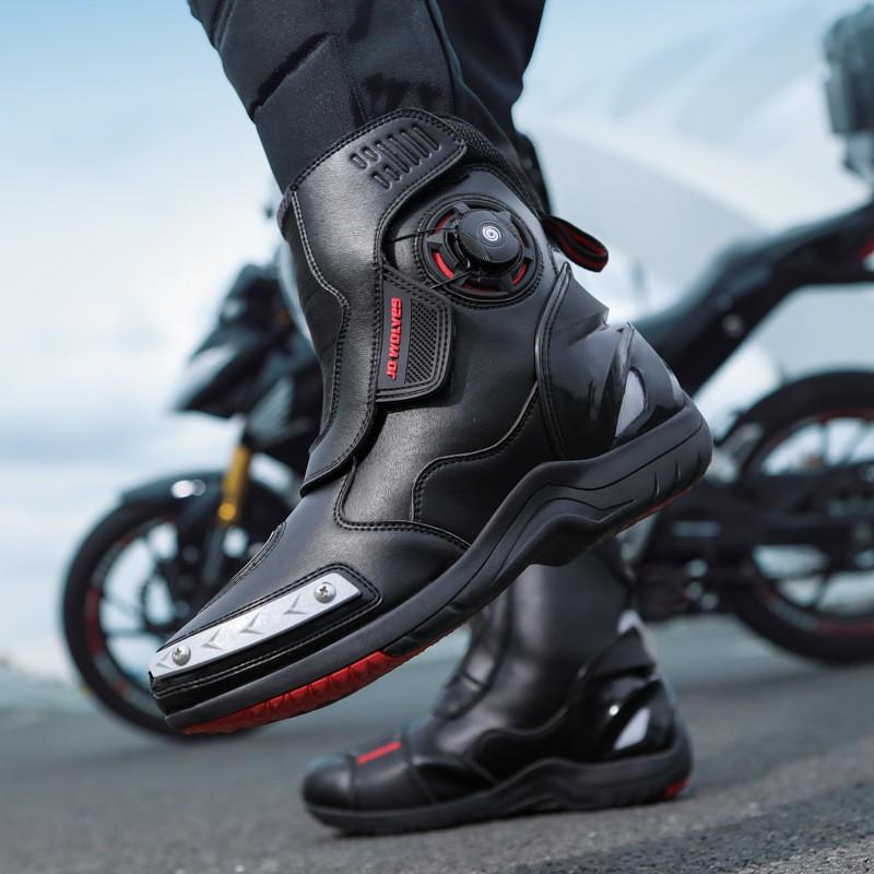 Motorcycle Riding Boots Men Women - Waterproof Anti-Slip Protective Gear With Breathable Cushioning Impact Resistance
