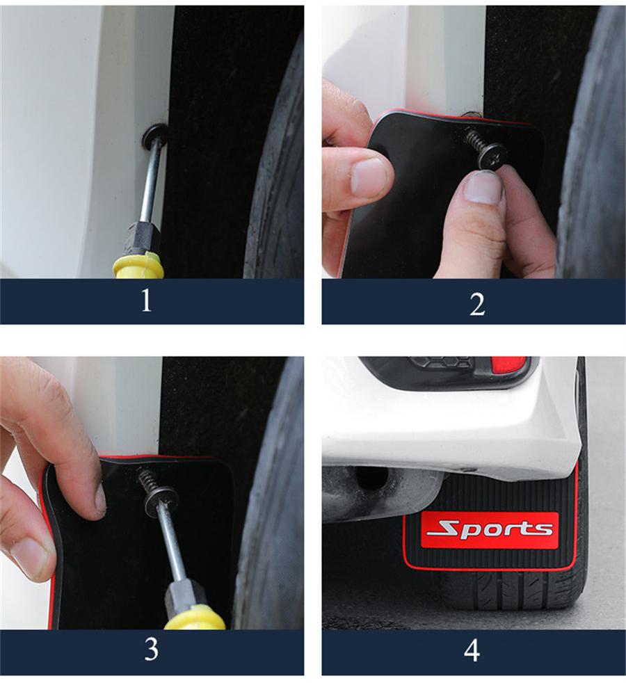 2Pcs Sports Mud Flaps Splash Guard Fender Mudguards Set For Car Truck Pickup SUV