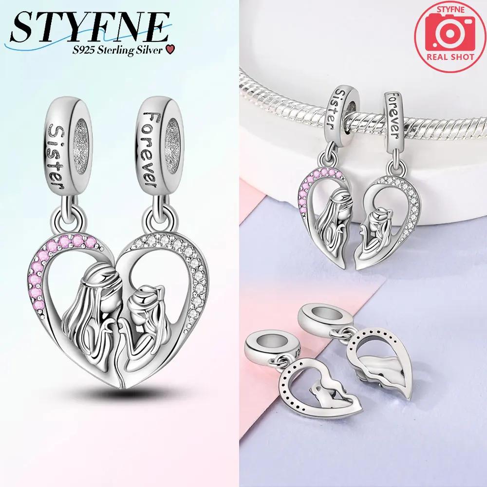 Love Heart Family Charms Pendant Original Copper Charm Beads Fit Bracelet Charm Women Diy Jewelry Gift