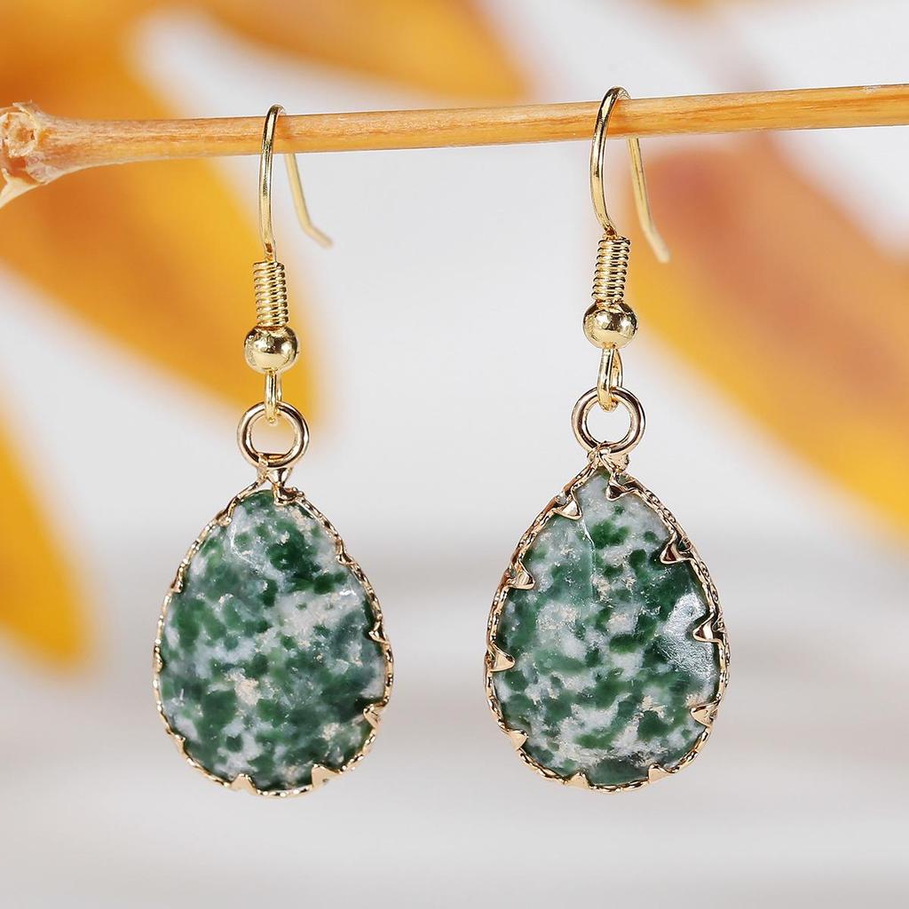 Cosmic Sailing Natural Amethyst Teardrop Earrings with Faceted Crystal Bezel-Set Design