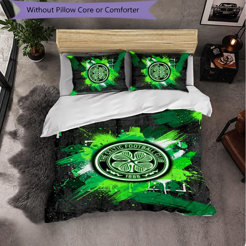 Biancheria da Letto a Tema Celtic FC Set 3 Pezzi Copripiumino Biancheria da Letto Decorativa Per Camera Adolescenti Decorazione Casa
