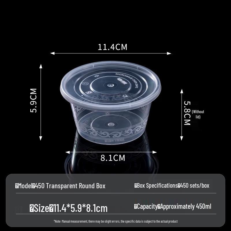 Handun Disposable Clear Round Meal Containers