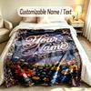 Floral Garden Theme Soft Blanket Personalized Custom Name Text Print Warm Blanket Home Sofa Bedroom Decor