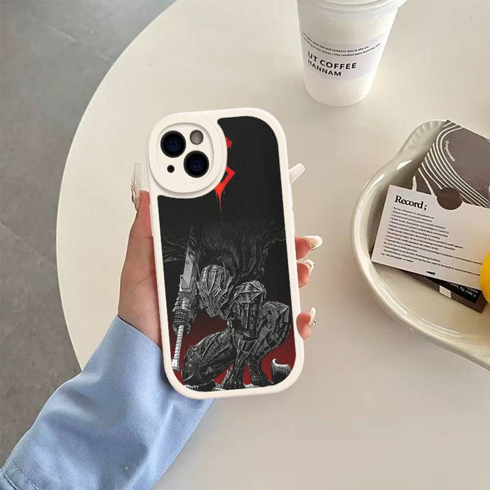 Comic Cool Berserk Leather Phone Case For IPhone 16 15 14 17 Pro Max 11 12 Mini Plus Soft Shell