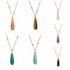 Vintage Waterdrop Pendant Necklace Natural Women Choker Colorful Stone Necklace  Accessories