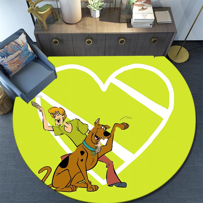 Scooby Round Area Rug,Carpet Rug for Living Room Bedroom Sofa Playroom Decor,Non-slip Floor Mat