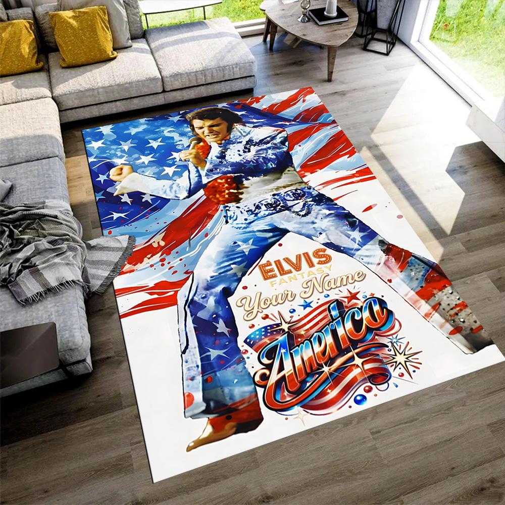 Elvis Presley Customize Your Name Area Rug Perfect for Dining Room Game Room Decorate Room Outdoor Anti-slip Rug Office Home Decor Wedding Party Gift