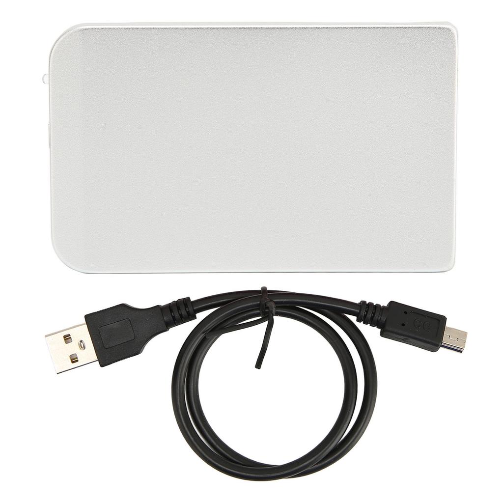 Hard Drive Enclosure 2.5 Inch USB2.0 480mbps Plug and Play Aluminum Alloy Hard Disk Case for Office Business Travel