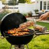 Portable Round 304 Stainless Steel BBQ Grill with Wooden Handle