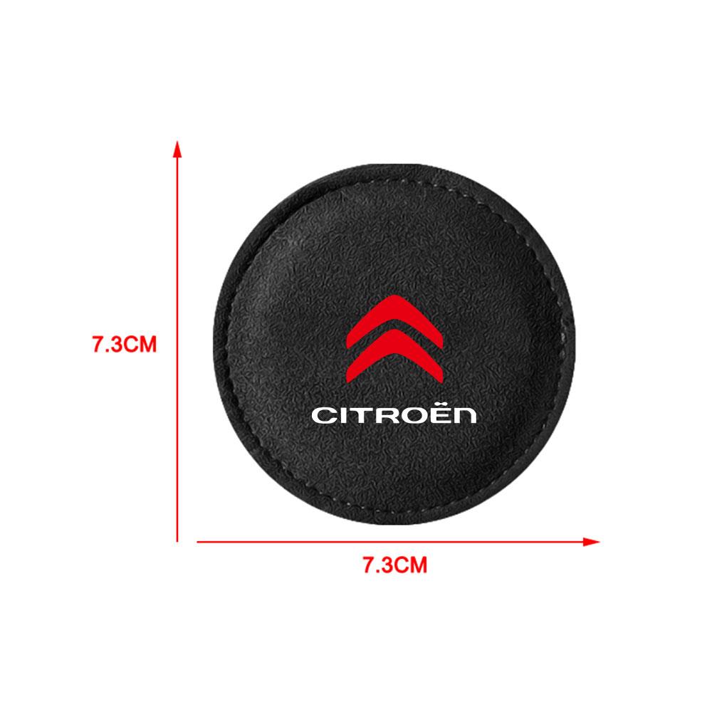 2PCS PU Leather Car Coaster Water Cup Drink Holder Mat Anti-Slip for Citroen C4 Picasso Xsara C5 Aircross Cactus Auto Valve Cap amb123