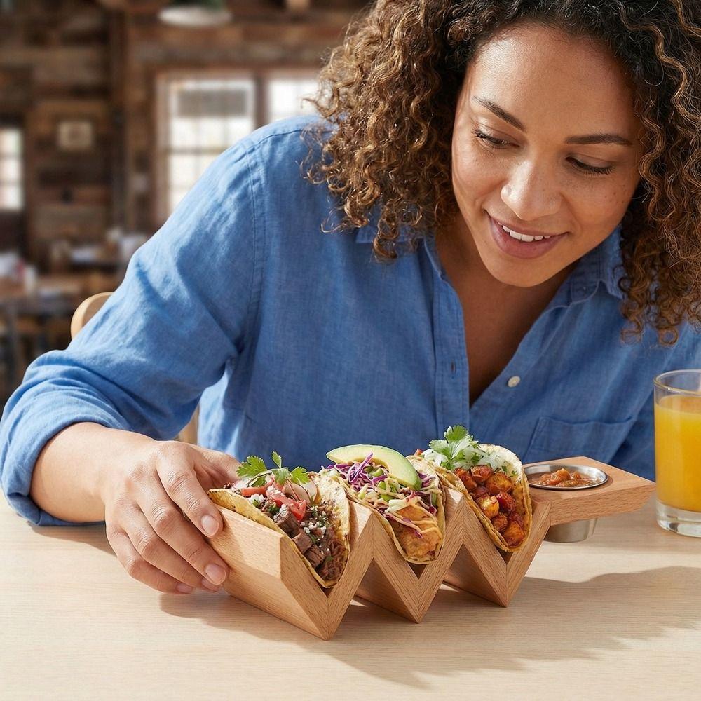 Stabile Taco-Platte Japanischer Stil Seeigelhalter Essens-Servierständer Holz-Sushi-Rack Hochzeit