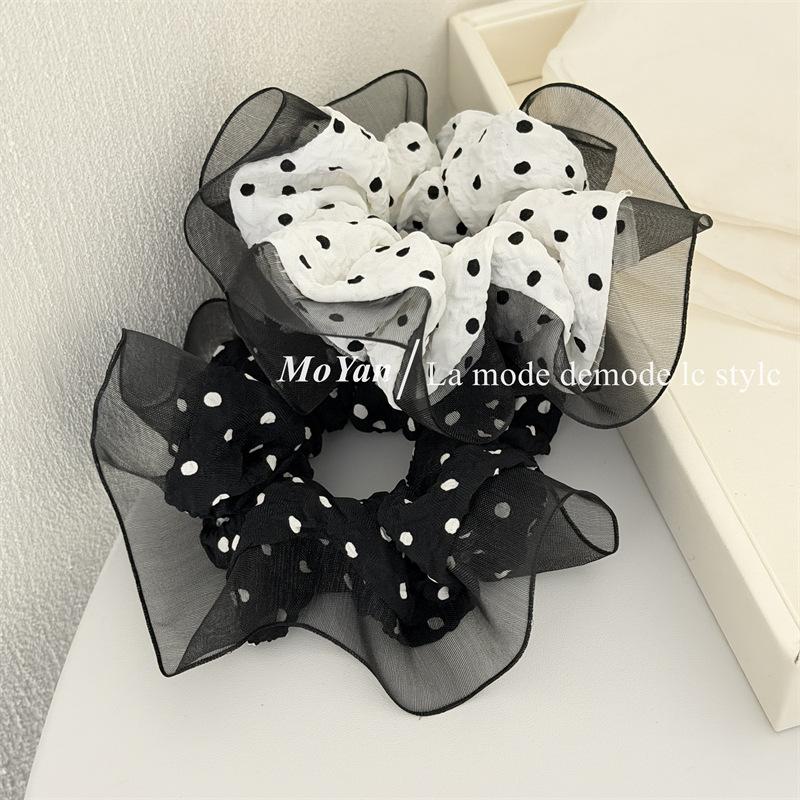 High-end Style Grosgrain Netted Lace Hair Band with Floral Trim for A Sophisticated Headband
