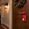 Indoor Holiday Door Ornament Wooden Christmas Hanger, Santa Claus Snowman Stocking Patterns Winter Party Sign Knob for Home Party, Festive Decorations