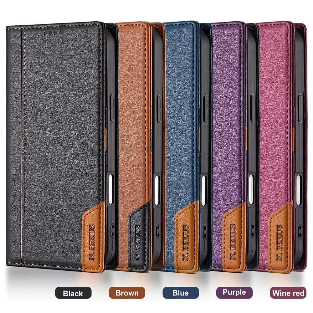 Wallet Flip Phone Case  For iPhone 17 Pro Max 16 Plus 16E 15 14 13 12 11 PU Leather RFID Blocking Card Slot Holder Back Cover