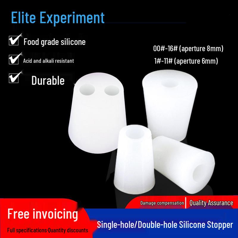 Hole-Punched Food Grade Silicone Stopper for Test Tubes, Bottles, and Water Pipes.