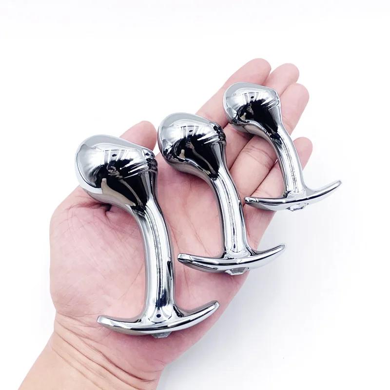 Metal Dildo Anal Plug Gem Base Butt Plug Outdoor Wear Anchor Close-fitting Design Male And Female Masturbators Adult Sex Toys