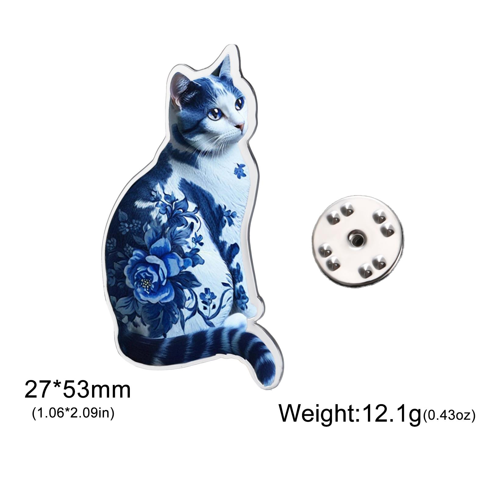 

Teamer Color Printing Kimono Wing Cat Stainless Steel Charms Two Pin Brooch For Women Men Funny Animal Suit Badge Accessories
