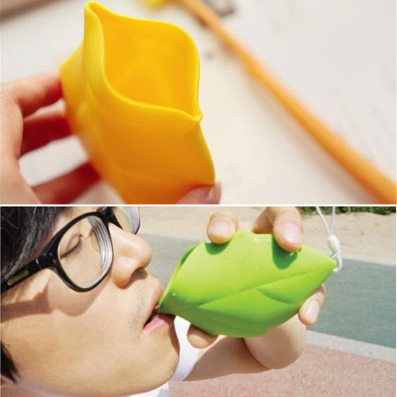 1PC Portable Travel Drinking Cup Silicone Maple Leaf Tooth Brushing Cup Gargle Wash Cup Camping Toothbrush Holder For Toothbrush