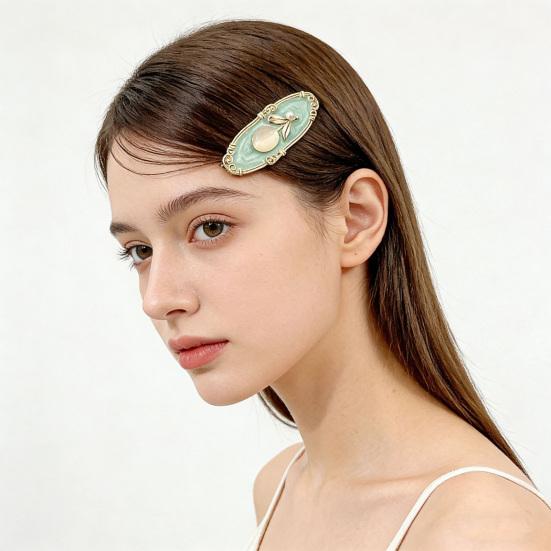 Hairpin Imitation Pearl Decor Enamel Small Hair Organizer Clip Side Bang Hair Pin Decorative Hair Accessories