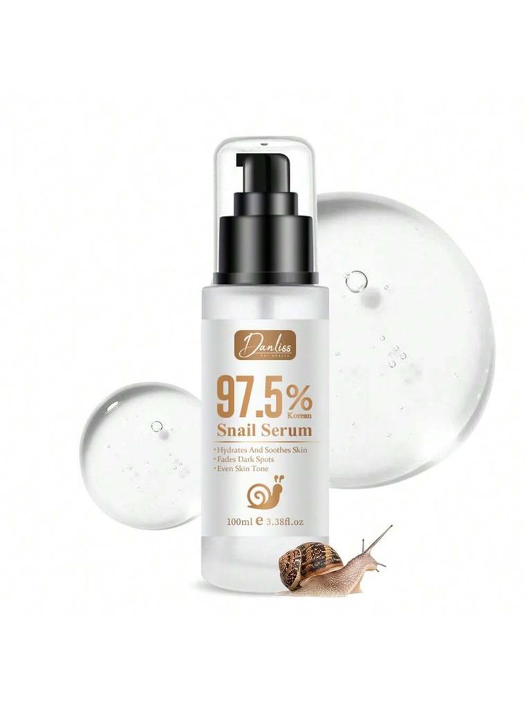 1Pc 100ML 97.5% Snail Serum Glowing Skin.Nourishing.Soft & Smooth Skin.Even Skin Tone.Fades Dark Spo