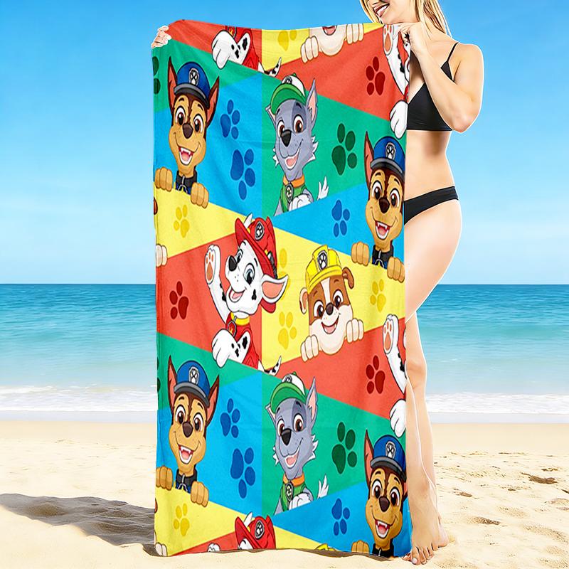 1Pc Paw Patrol Characters Adventure Beach Towel Quick Dry Multiuse For Beach Pool Gym Yoga Home Travel Christmas Halloween Xmas Gift S1293