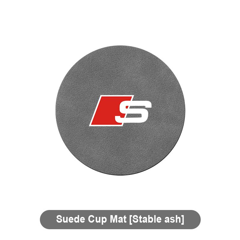 1pcs Suede Car Coaster Mat Water Cup Slots Non-Slip Pad for Audi C5 C6 C7 A4 B6 B8 B7 A6 A3 A5 Q3 Q5 Q7 8P  S3 S5 S1 S4 S2 RS3 RS4 RS5 RS6 RS8