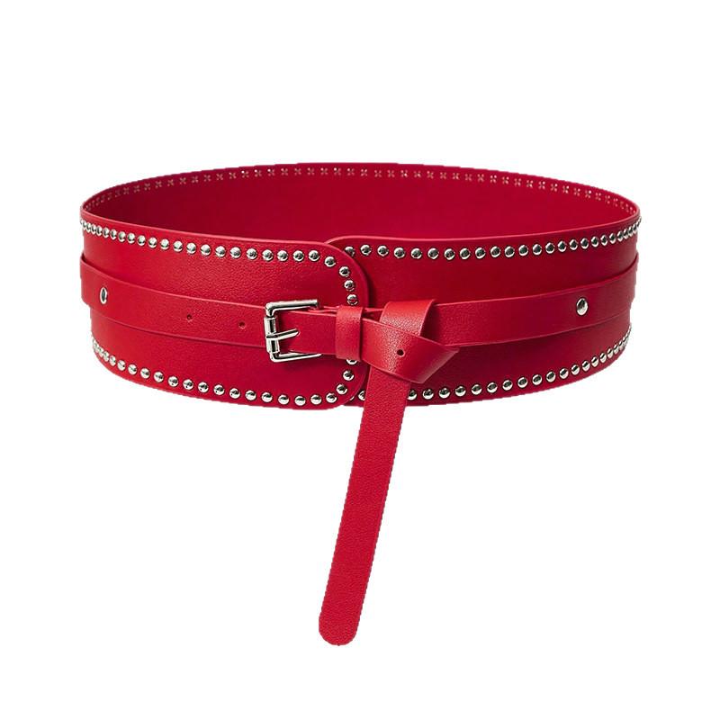 All-match Fashion Casual Women's Waist Seal Rivet Temperament Dress Clothing Accessories Belt Women's Wide Waist Seal