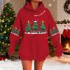 Women's Fashionable Casual Long-Sleeved Christmas Holiday Party Printed Hooded Sweatshirt