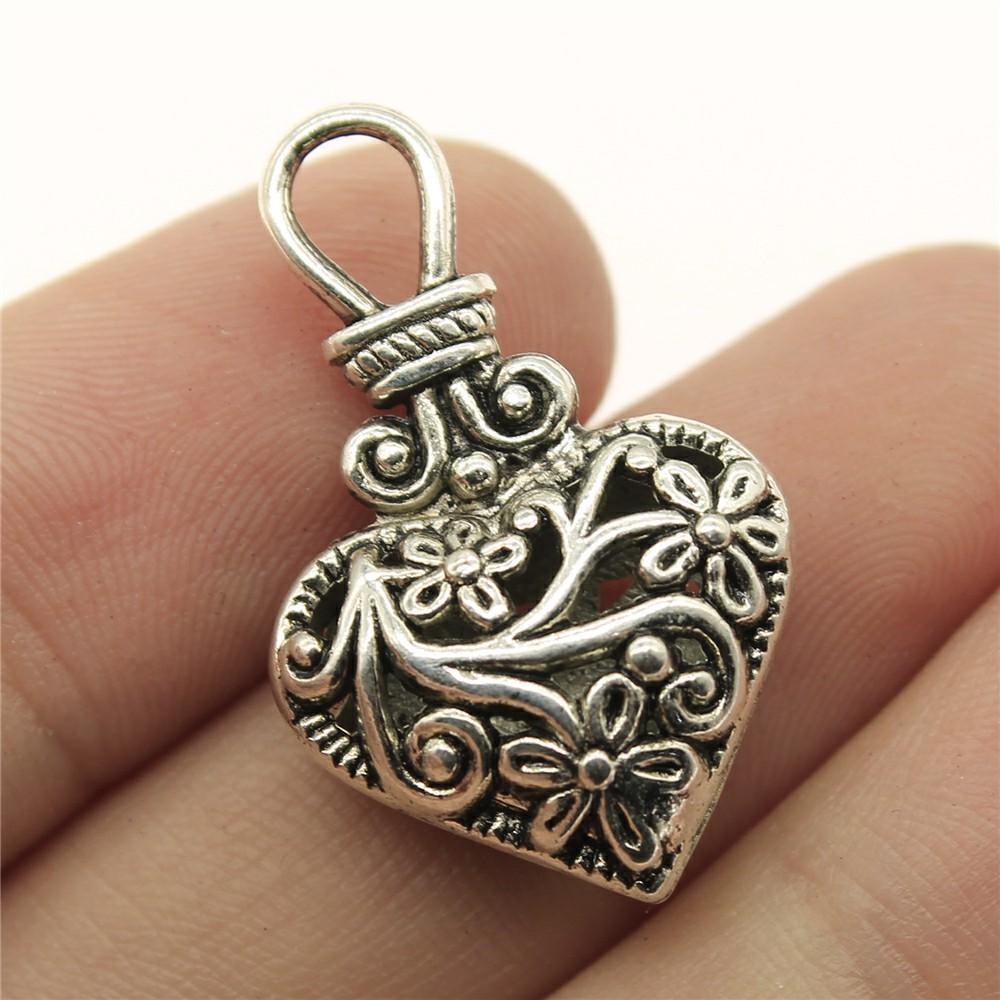 10pcs Charms Heart DIY Jewelry Findings For Jewelry Making Accessories Antique Silver Color Big Heart Charms Pendant