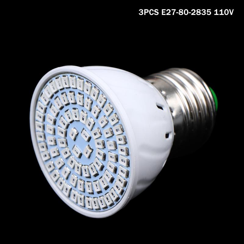 3Pcs E27 LED Plant Grow Light 110V 220V Hydroponic Growth Light Full Spectrum Indoor Hydroponics Flower Seedling Phyto Lamp