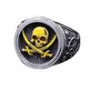 Gothic Punk Skull Ring for Men Vintage Biker Pirate Style Double Color Fashion Jewelry