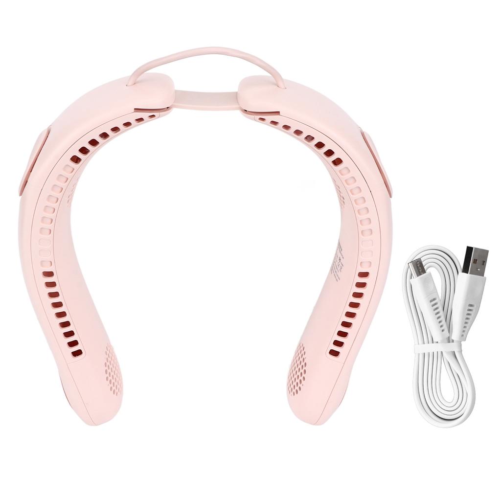 Neck Fan 4 Fan Blades 3 Speeds Hands Free USB Charge Low Noise Foldable Design Face Fan for Home