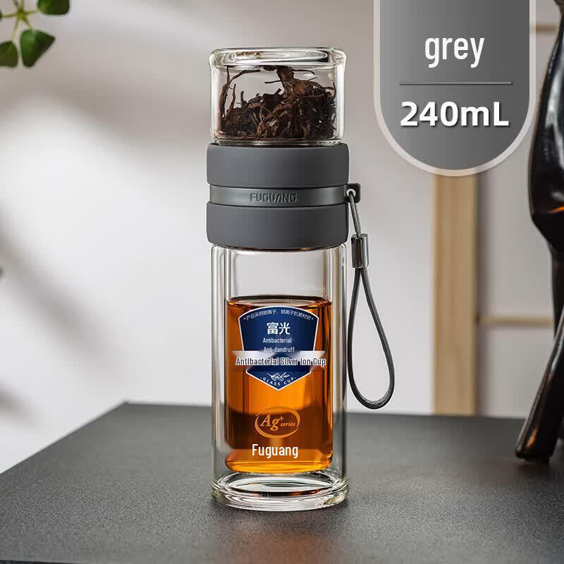 FUGUANG Silver Ion Anti-Bacterial Double-Layer Glass Tea Infuser
