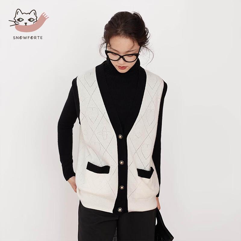 

Sinuofude Женский жилет без рукавов с V-образным вырезом из 100% кашемира S