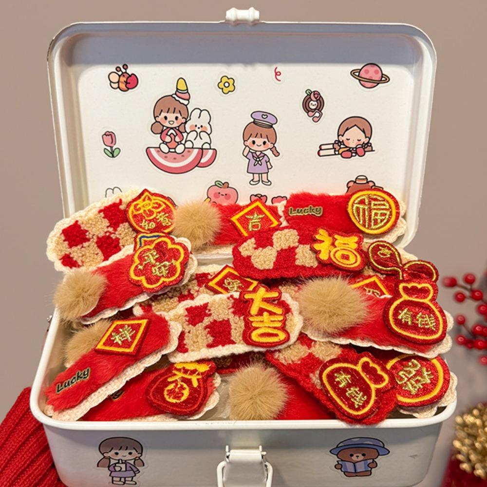 Headwear Character Fortune Hairpin Lucky Chinese New Year Barrettes Hair Styling Accessory