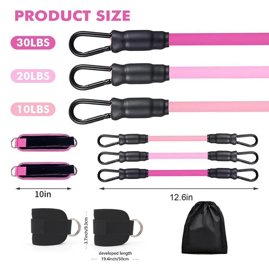 Verstellbare Knöchelriemen Widerstandsbänder Set mit gepolstertem Bündchen für Beintraining Yoga Fitnessgeräte Stützbandage