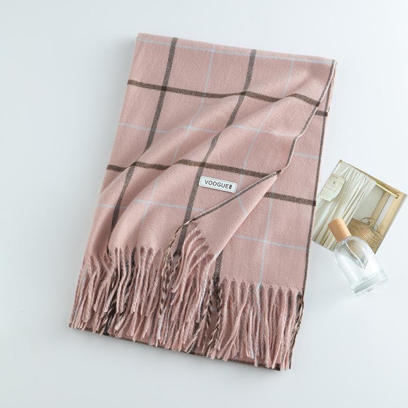 Damen High-End 2025 Karoschal: Imitation Kaschmir, Koreanischer Stil, Vielseitiger Herbst/Winter Warmer Nackenwärmer Schal.