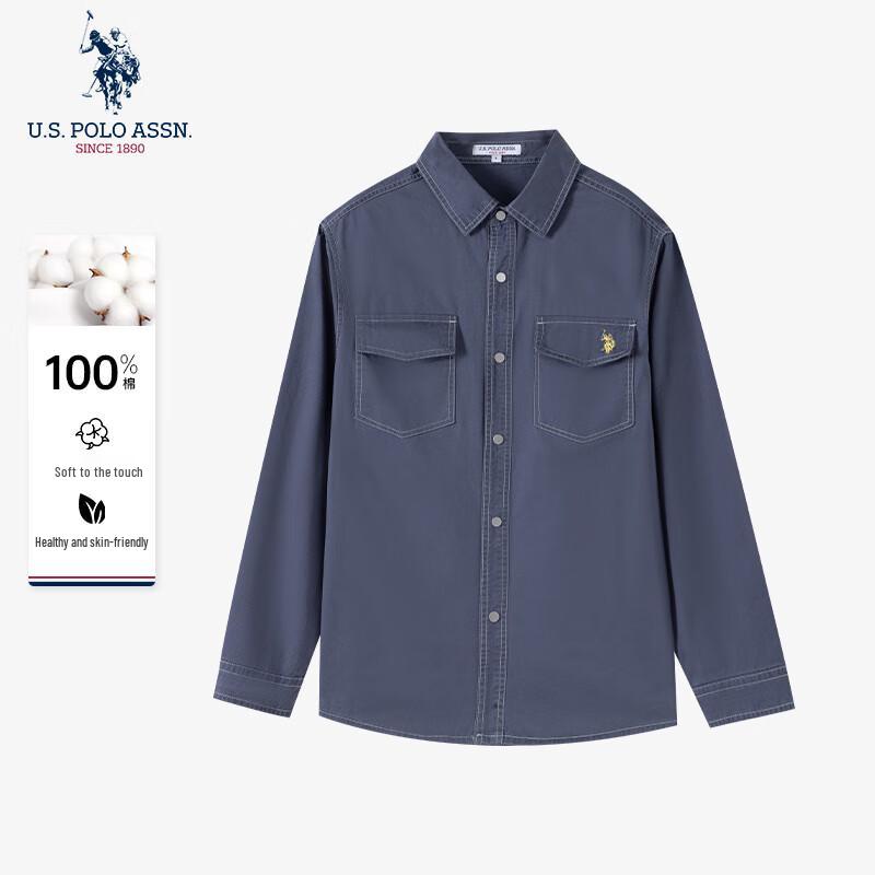 U.S. Polo Assn. Męska koszula casual z długim rękawem, odporna na zagniecenia