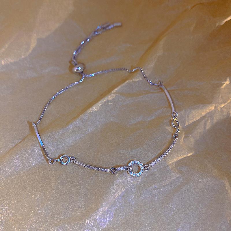 Korean Geometric Micro-Pavé Luxury Bracelet - Trendy  Hand Jewelry For Women Daily Party Accessories