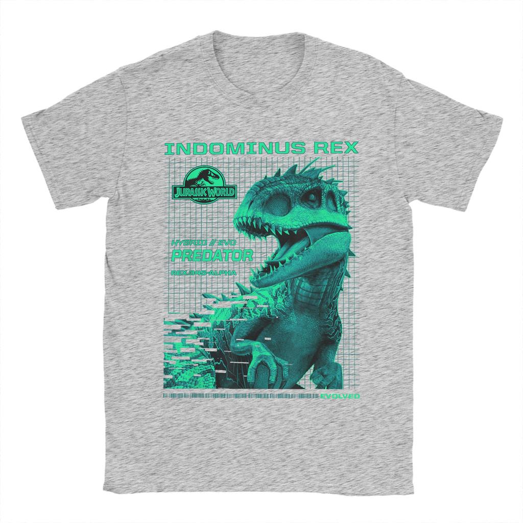 Jurassic World Indominus Rex T Shirts Men Vintage T-Shirts Round Collar Hybrid Predator Tee Shirt Short Sleeve Clothes Plus Size