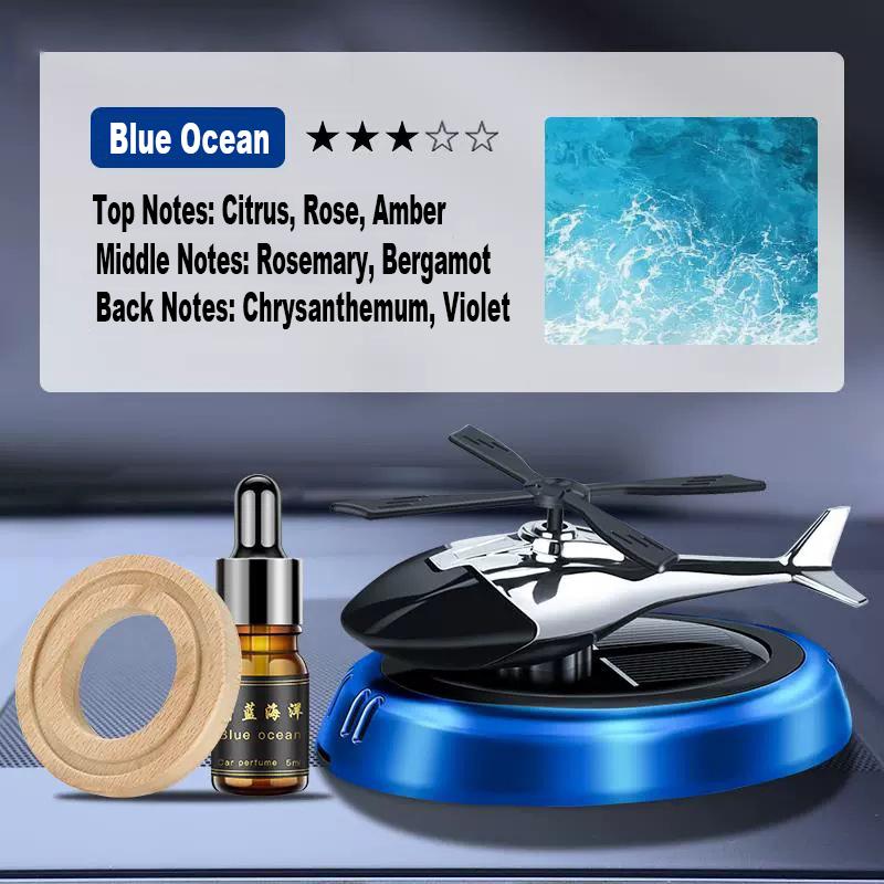 Car Air Freshener Helicopter Solar Rotating Aroma Diffuser Alloy Perfume Bottle Holder Ornament Auto Interior Decor Accessories