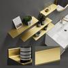 Brushed Gold Metal Bathroom Shelf Wall Storage Rack Washstand Drilling Large Wall Shelf for Storage 30/40/50/60cm Length Holder