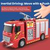 Light Up Fire Truck Toy Built In Music Friction Powered LED Electric Firetruck Toy with Water Spraying