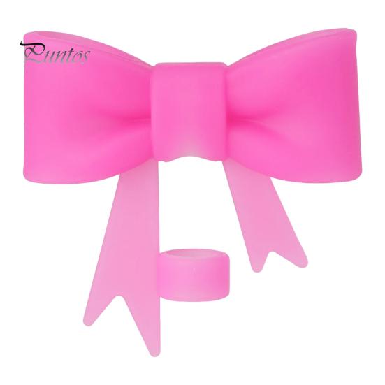 

Силиконовый соломенный колпачок с бантом, противоскользящий соломенный чехол, милый бант, протектор для соломы, простые в использовании аксессуары для чашек розы красного