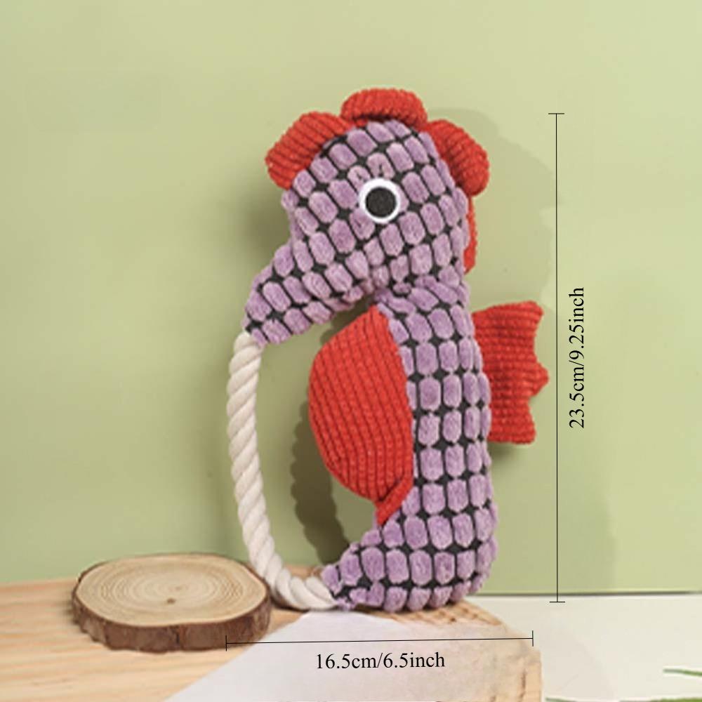 

Seahorse Pet Dog Plush Toy Rope Dog Squeak Toys Bite Resistant Puppy Funny Pet Seahorse Toy Dog Accessories фіолетовий