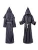 Fantasia de Mágico para Cosplay de Halloween: Túnica de Monge Medieval Retrô & Roupa de Padre - Envio Imediato