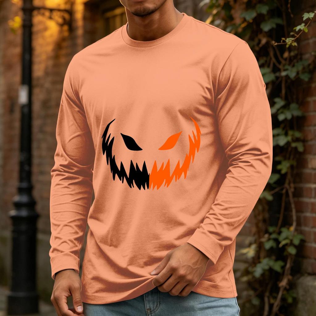 Men's Halloween Casual Long Sleeve Neck Shirt