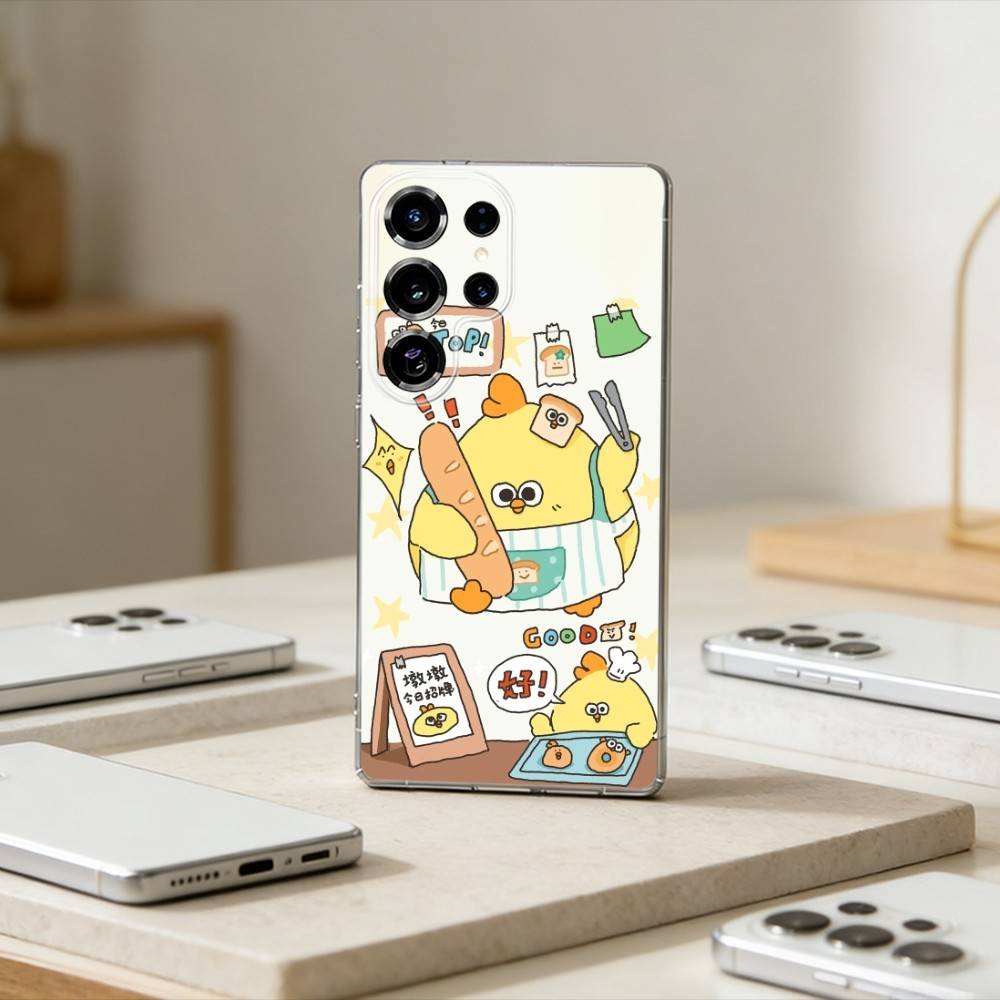 D-un D-un Chicken Phone Case For Samsung S25,S24,S21,S22,S23,S30,Ultra,S20,Plus,Fe,Note,10,9,5G Transparent Cover