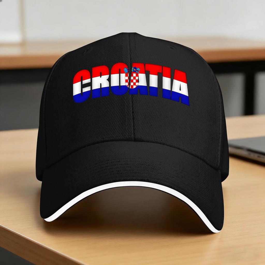 Croatia Hrvatska Flag Zagreb Croatian Baseball Cap  Couple Women  Summer yk Cool Hiking Fishing Sunscreen Snapback Cap