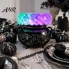 Binnen Halloween Decoratie Ketel LED Bubbel Licht, Oplichtende Heksen Kaarsenhouder, Vleermuispatroon Kleur Veranderende Spookachtige Potion Lamp voor Feest
